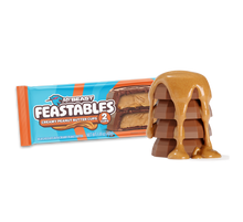 Creamy Peanut Butter Cups (2 cups) stacked up with peanut butter drizzle - USCP2307