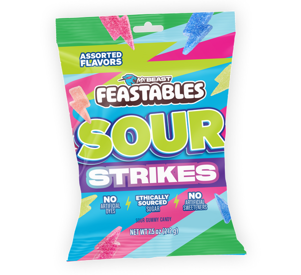 Assorted Flavors Sour Strikes 7.5oz Bag - USGM1007-9X
