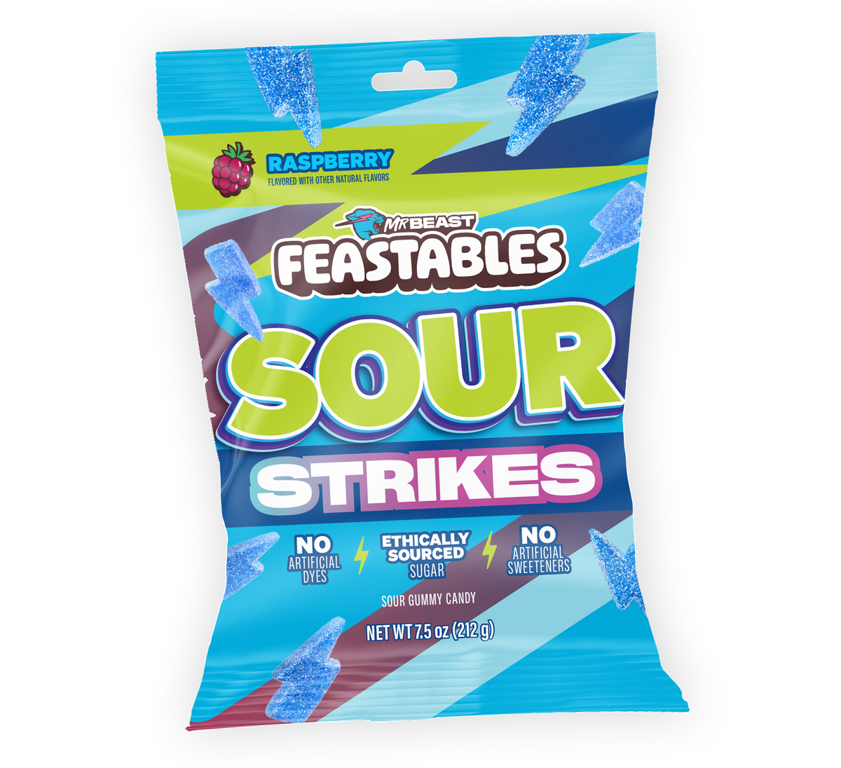 Raspberry Sour Strikes 7.5oz Bag - USGM1005-9X